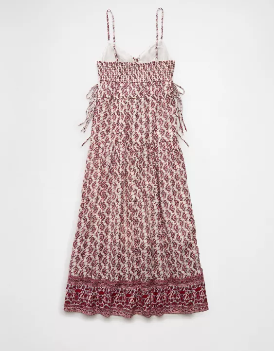 Aeo AE V-Neck Side Tie Midi Dress