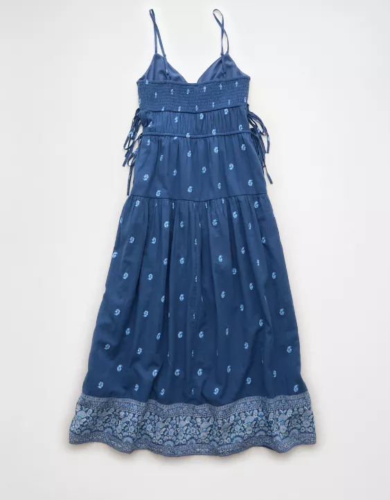 Aeo AE V-Neck Side Tie Midi Dress