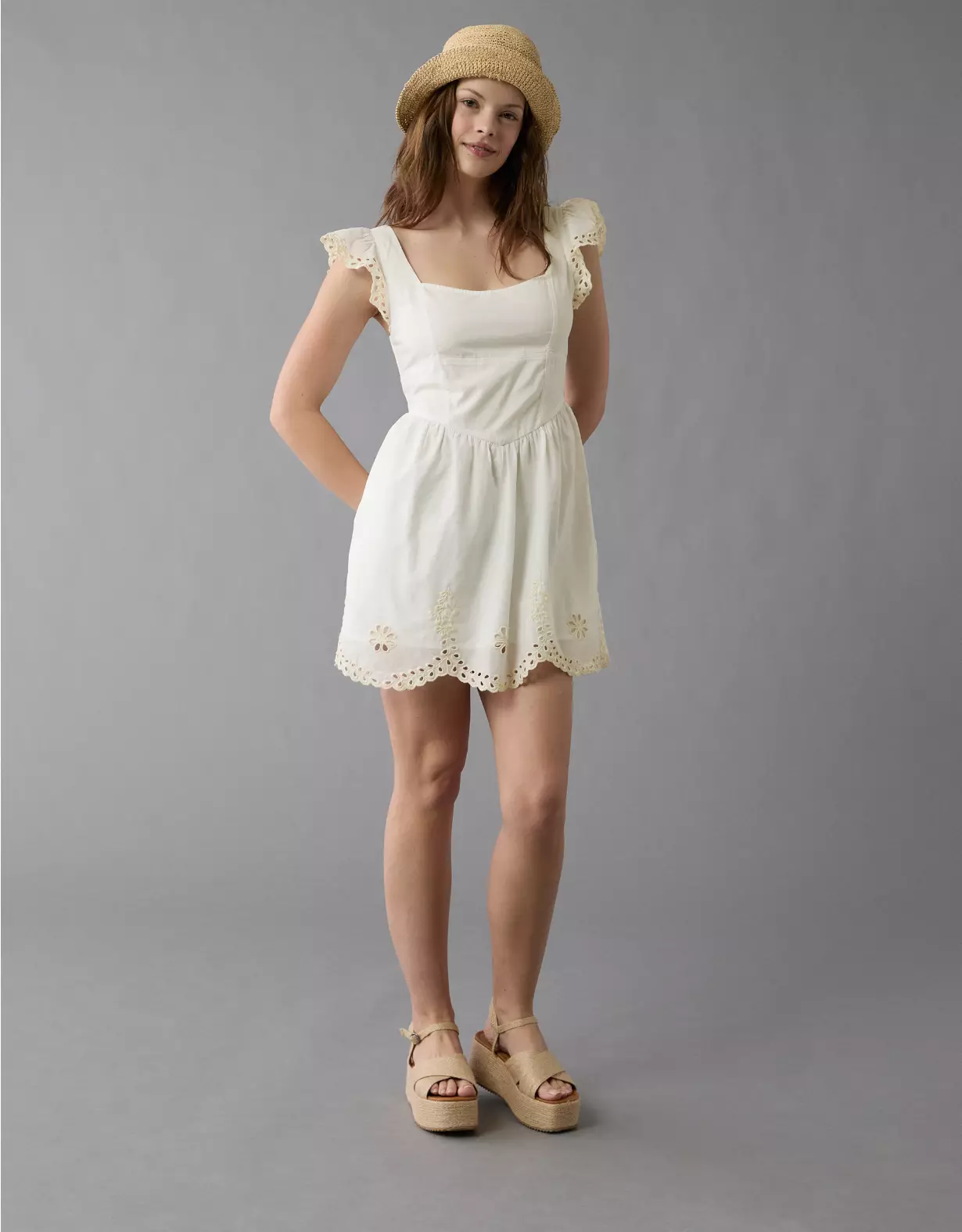 aeo AE V-Waist Corset Mini Dress