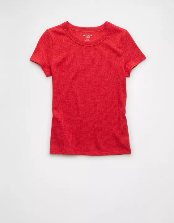 Aeo AE Waffle Hey Baby Tee