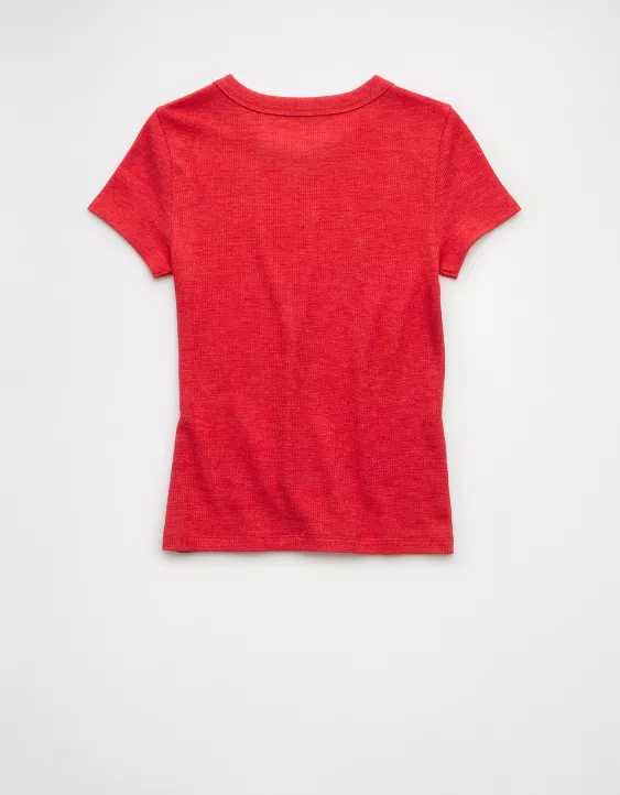 Aeo AE Waffle Hey Baby Tee