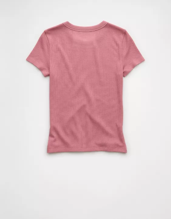 Aeo AE Waffle Hey Baby Tee