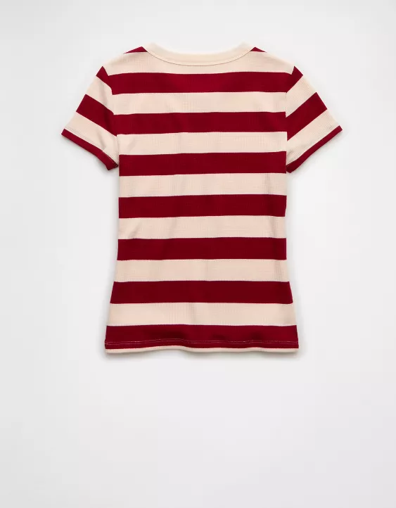 Aeo AE Waffle Hey Baby Tee