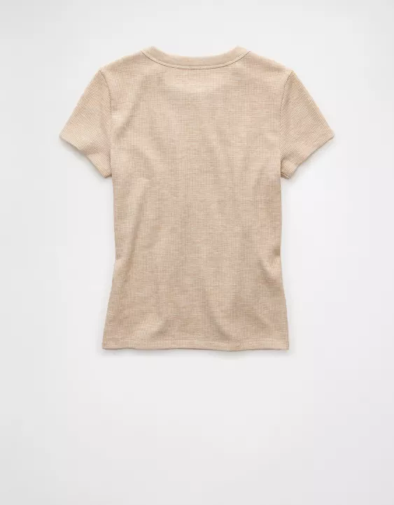 Aeo AE Waffle Hey Baby Tee