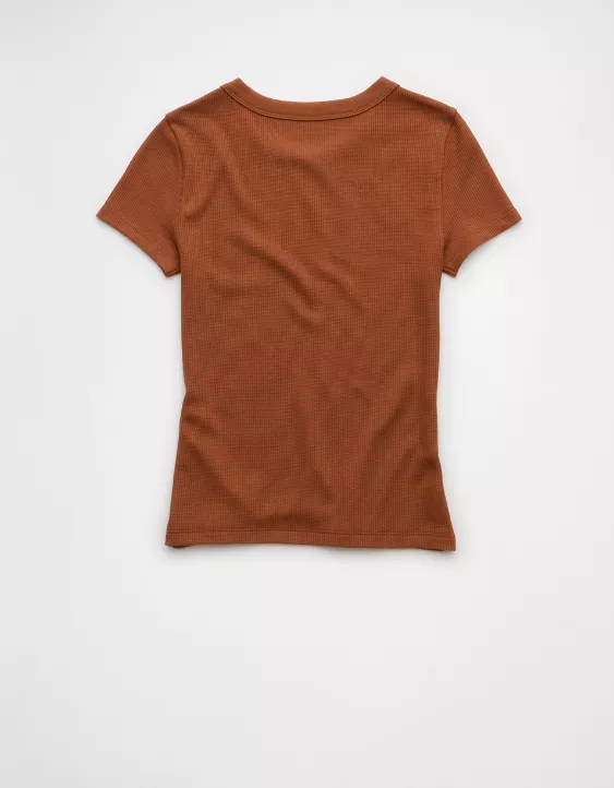 Aeo AE Waffle Hey Baby Tee