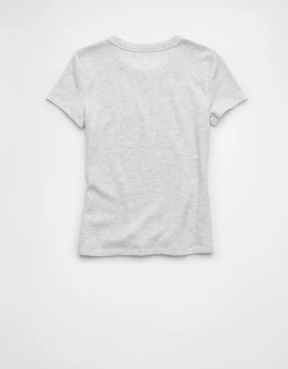 Aeo AE Waffle Hey Baby Tee