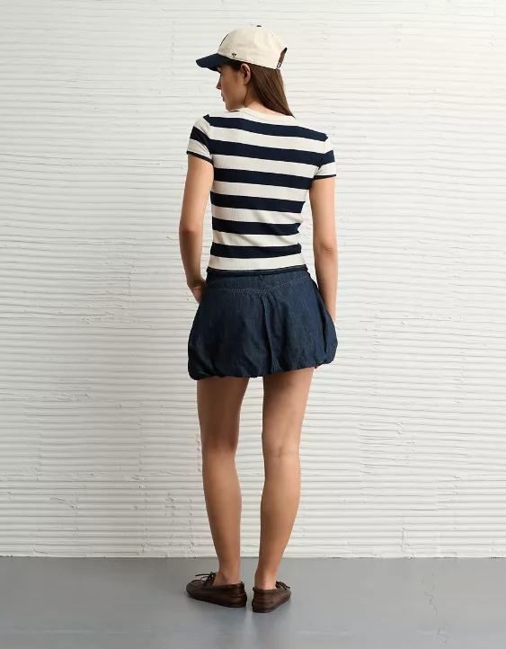 Aeo AE Waffle Hey Baby Tee