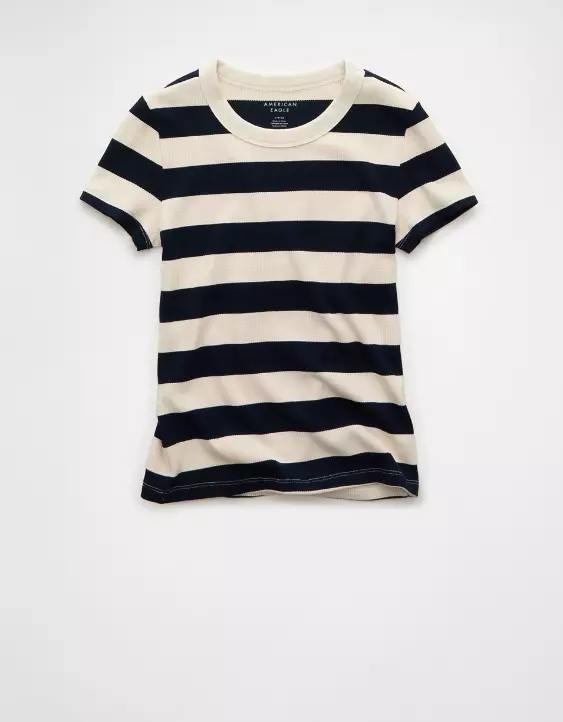 Aeo AE Waffle Hey Baby Tee
