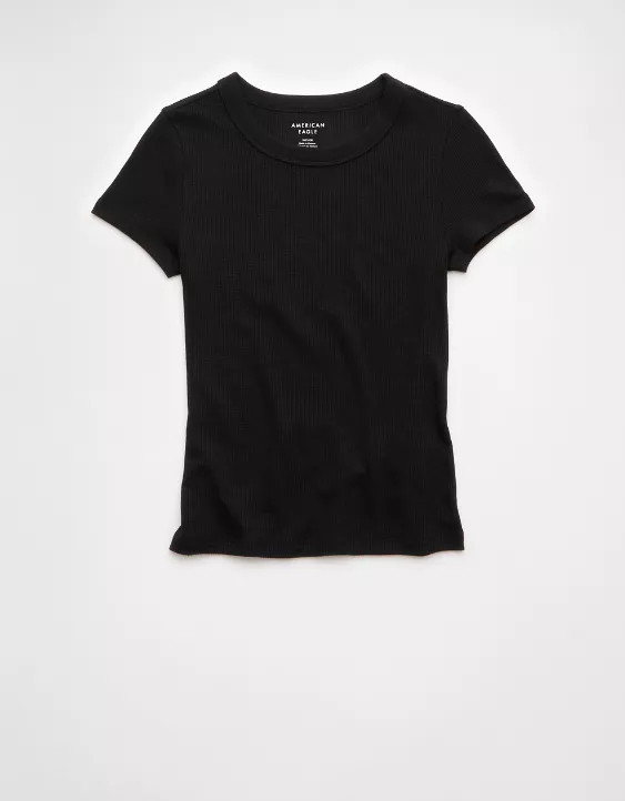 Aeo AE Waffle Hey Baby Tee