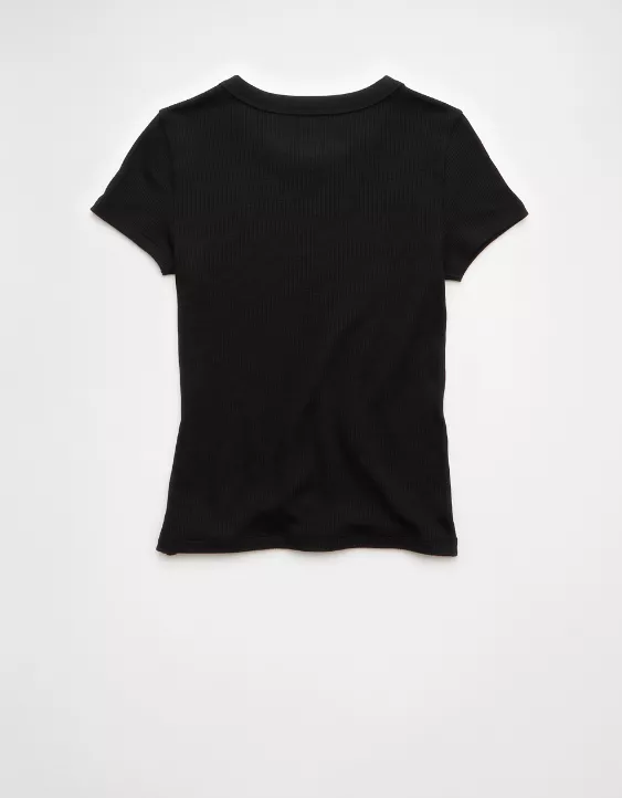 Aeo AE Waffle Hey Baby Tee