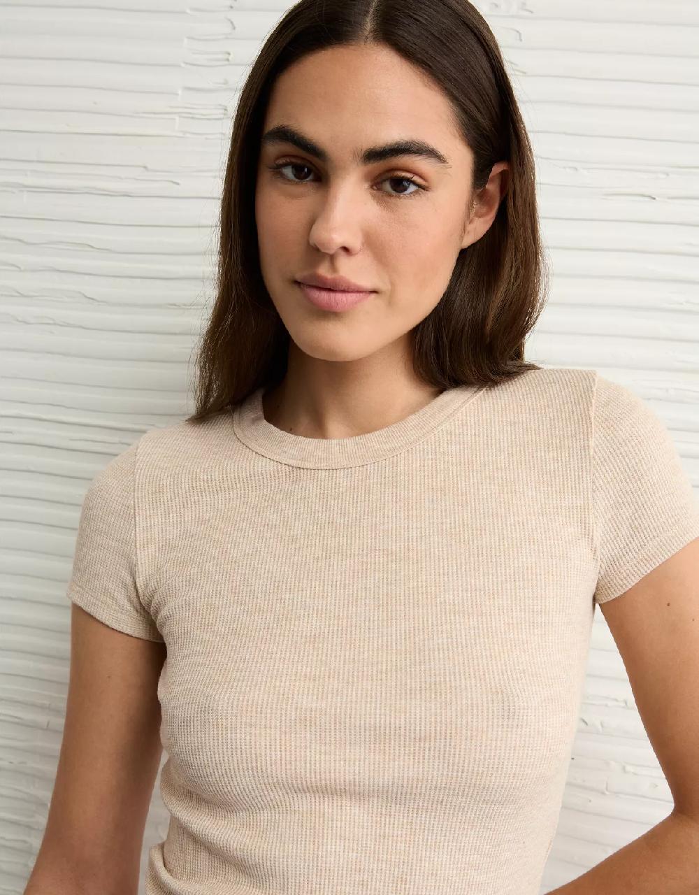 aeo AE Waffle Hey Baby Tee