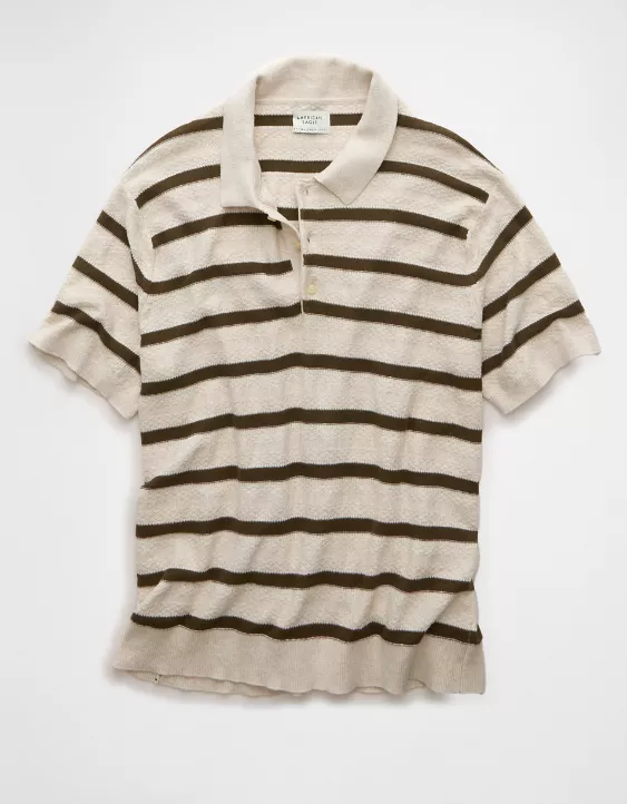 Aeo AE Weekend Striped Sweater Polo Shirt