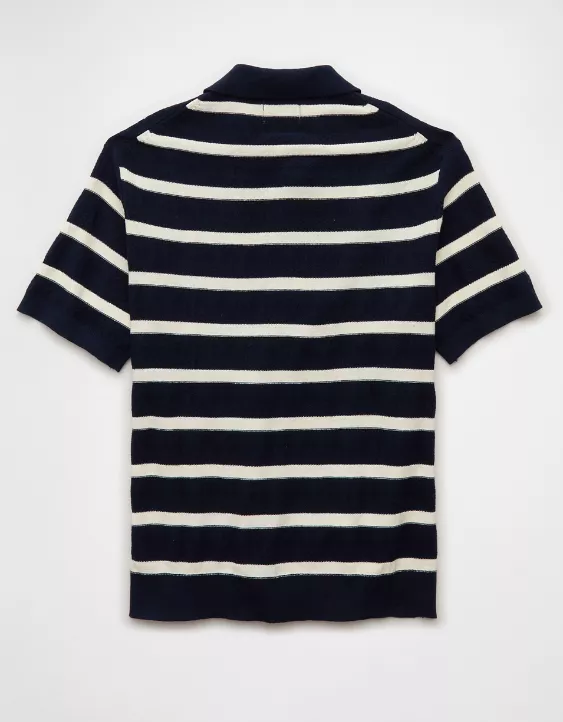 Aeo AE Weekend Striped Sweater Polo Shirt