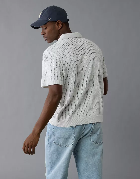 Aeo AE Weekend Tipped Sweater Polo Shirt