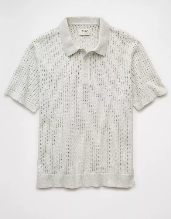 Aeo AE Weekend Tipped Sweater Polo Shirt