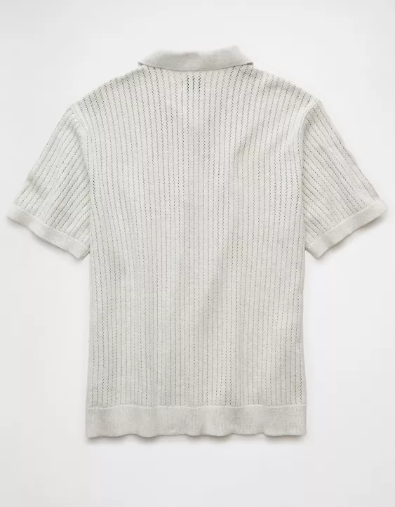 Aeo AE Weekend Tipped Sweater Polo Shirt