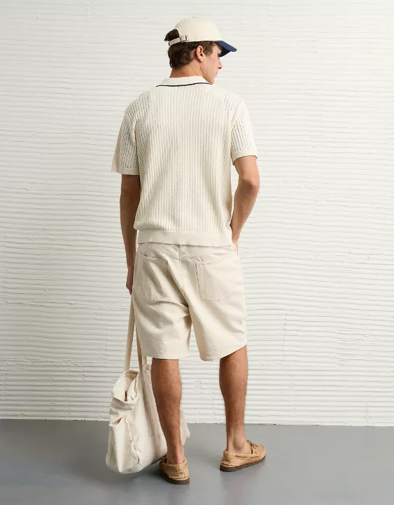 Aeo AE Weekend Tipped Sweater Polo Shirt