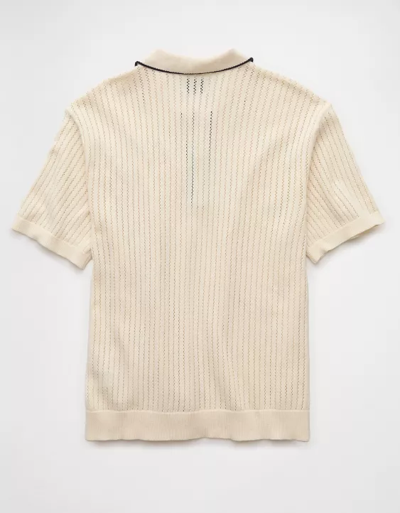 Aeo AE Weekend Tipped Sweater Polo Shirt