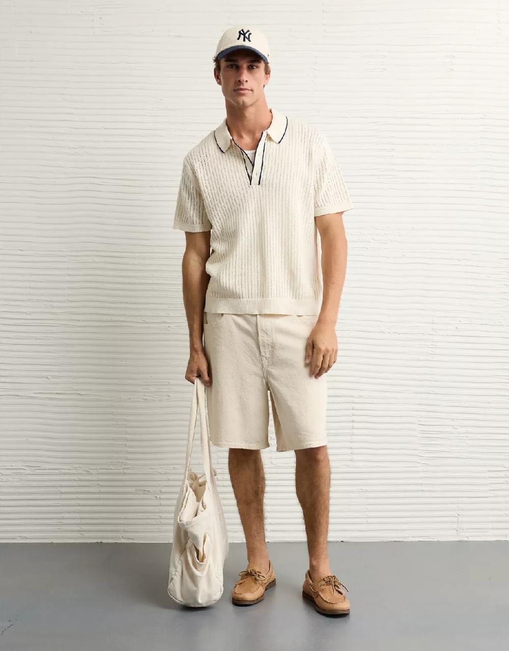 aeo AE Weekend Tipped Sweater Polo Shirt