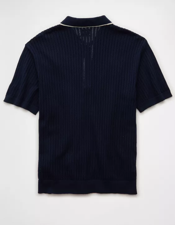 Aeo AE Weekend Tipped Sweater Polo Shirt