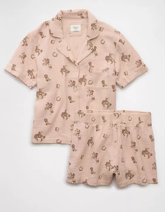 Aeo AE Western Cotton Gauze PJ Set