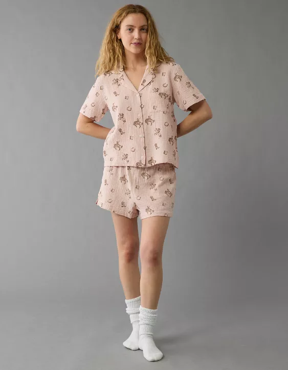 Aeo AE Western Cotton Gauze PJ Set
