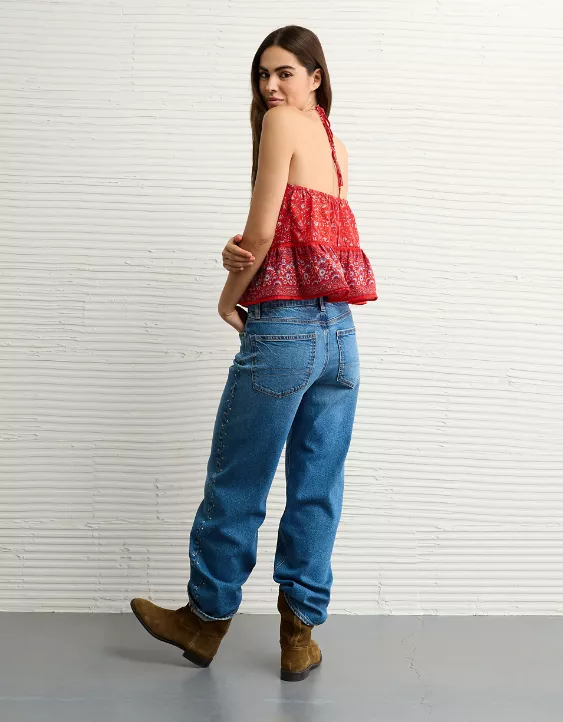 Aeo AE Y-Neck Lacy Halter Top