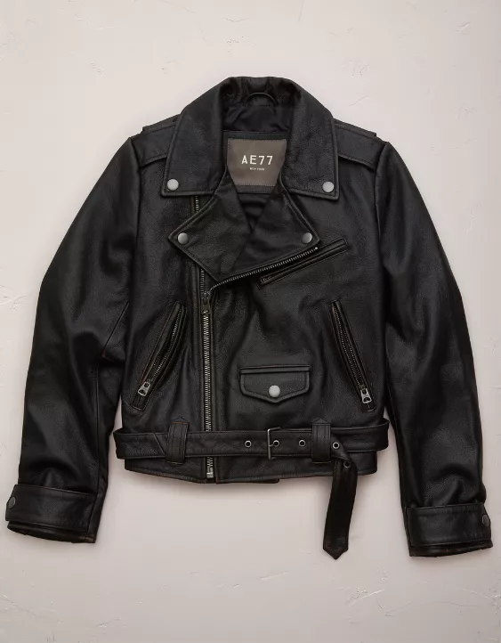 Aeo AE77 Leather Biker Jacket