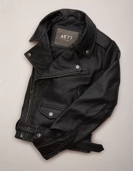 Aeo AE77 Leather Biker Jacket