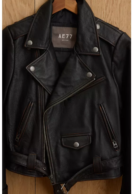 Aeo AE77 Leather Biker Jacket