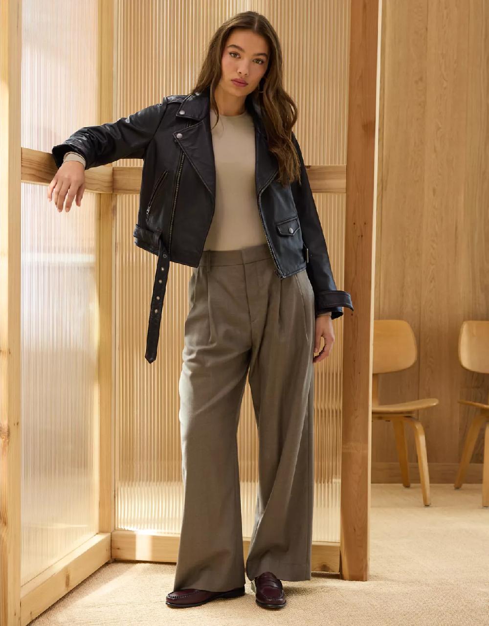 aeo AE77 Leather Biker Jacket