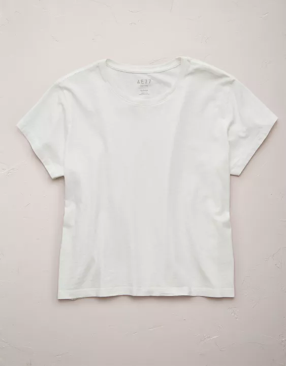 Aeo AE77 Premium Boxy Cropped Crewneck T-Shirt