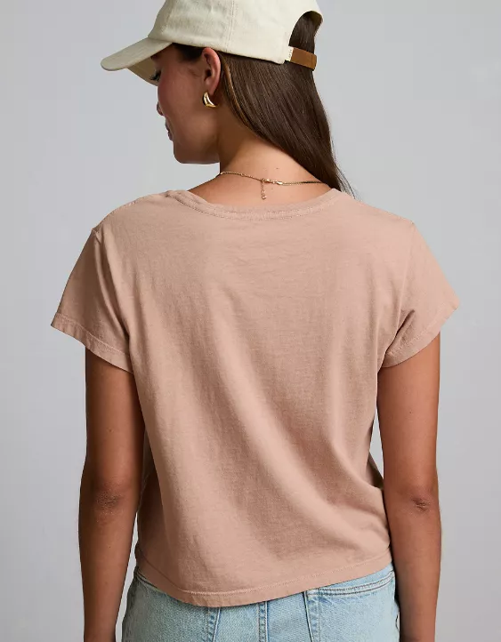 Aeo AE77 Premium Boxy Cropped Crewneck T-Shirt