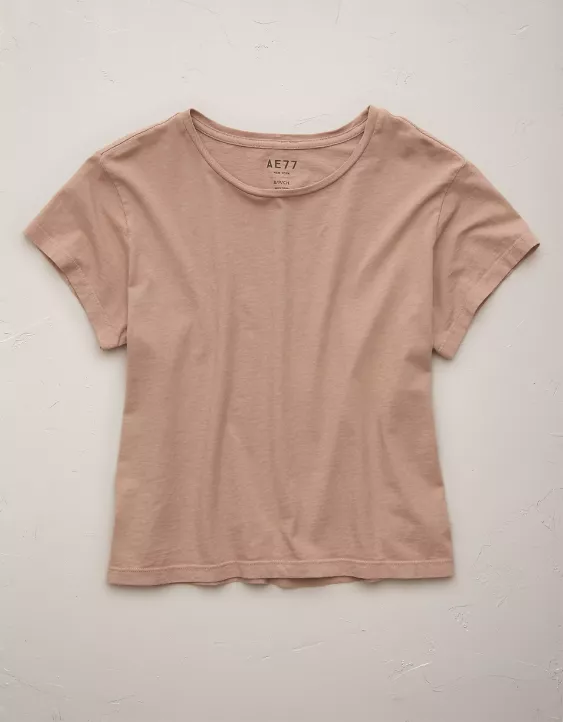 Aeo AE77 Premium Boxy Cropped Crewneck T-Shirt