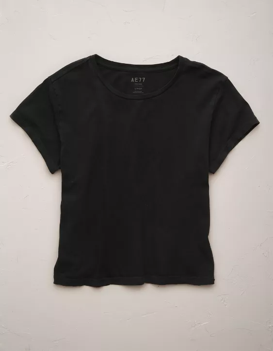 Aeo AE77 Premium Boxy Cropped Crewneck T-Shirt