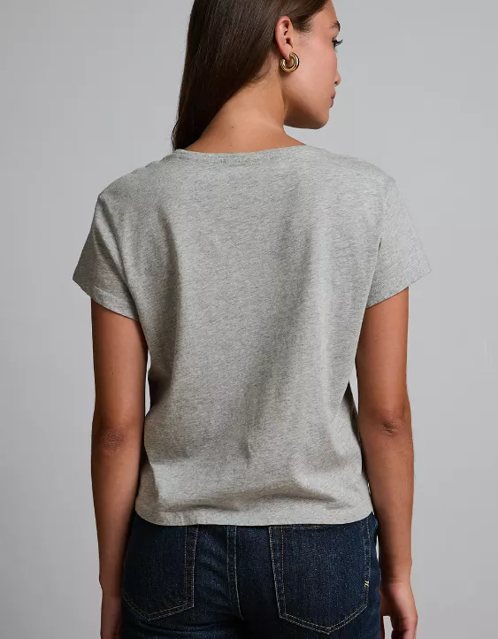 Aeo AE77 Premium Boxy Cropped Crewneck T-Shirt