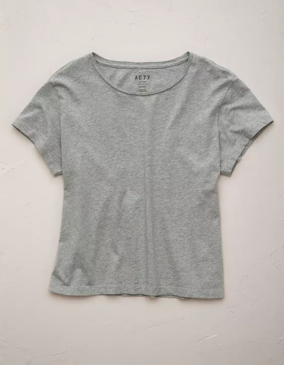 Aeo AE77 Premium Boxy Cropped Crewneck T-Shirt