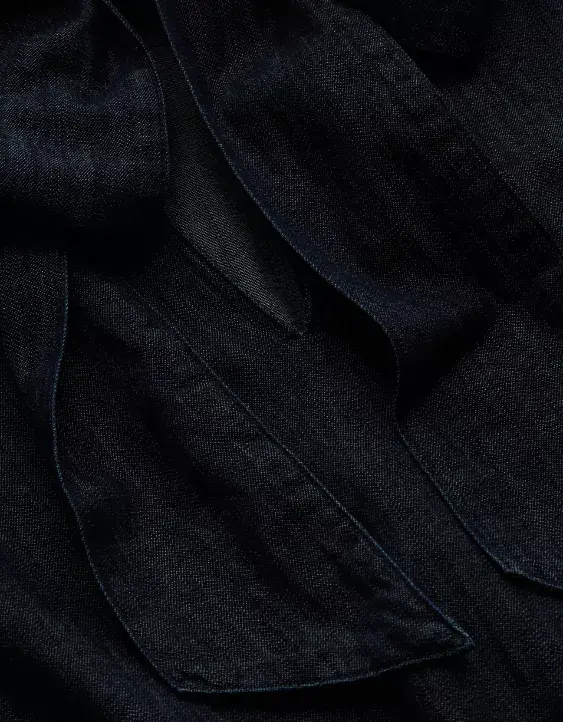 Aeo AE77 Premium Denim Bow Blouse