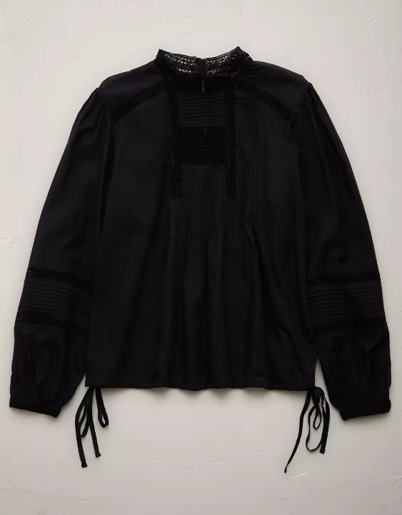 Aeo AE77 Premium Lace Peasant Blouse