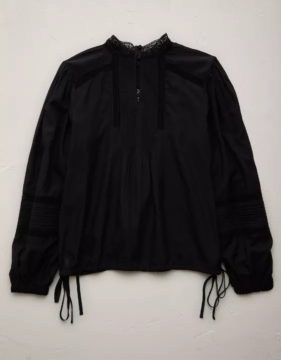 Aeo AE77 Premium Lace Peasant Blouse