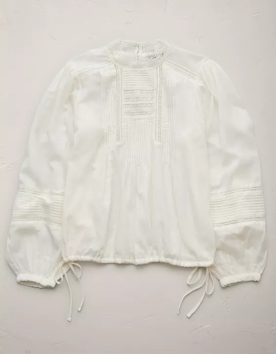 Aeo AE77 Premium Lace Peasant Blouse