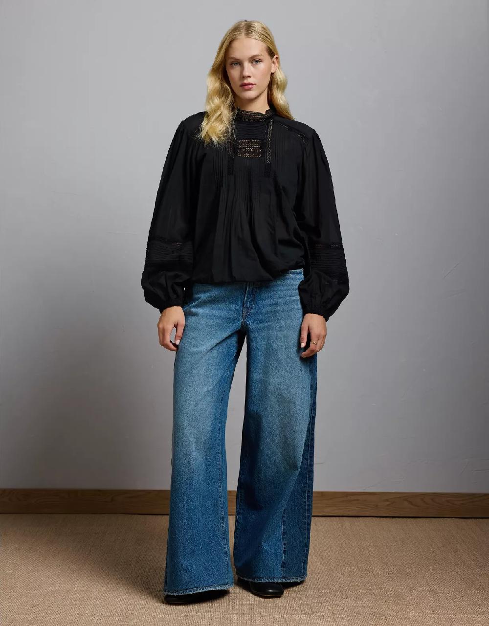 aeo AE77 Premium Lace Peasant Blouse