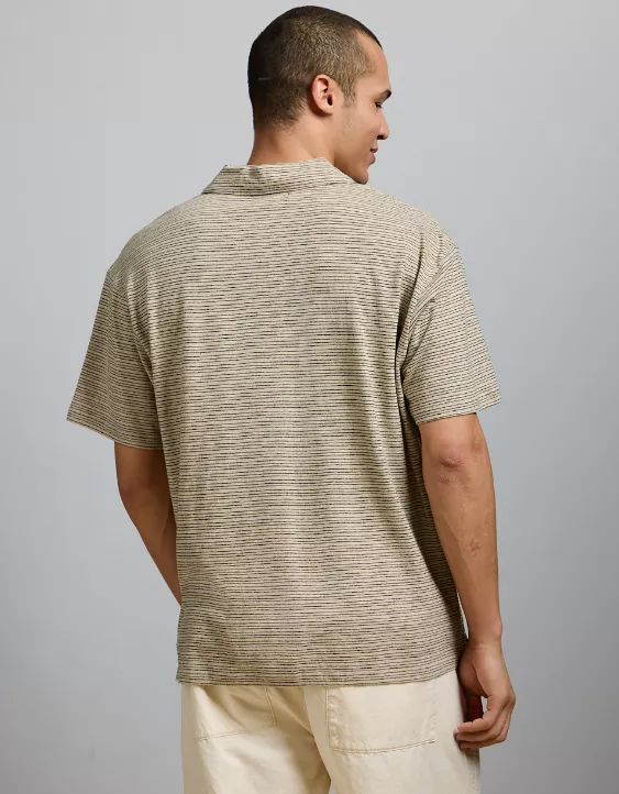 Aeo AE77 Premium Linen-Blend Polo Shirt