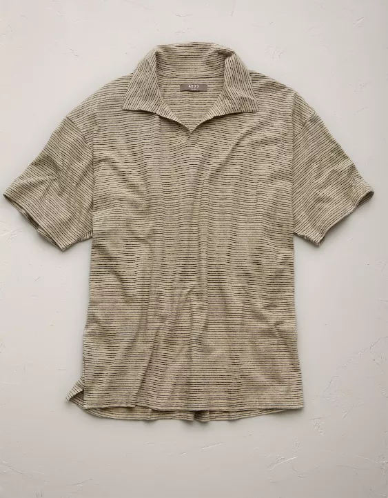 Aeo AE77 Premium Linen-Blend Polo Shirt
