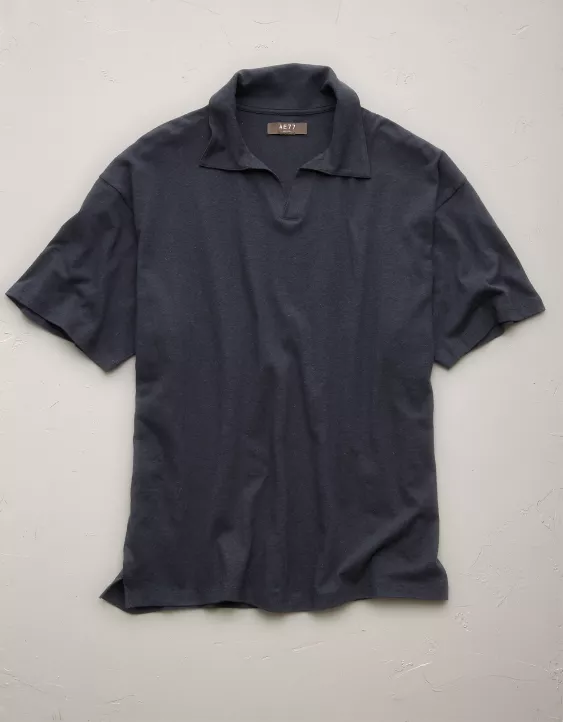Aeo AE77 Premium Linen-Blend Polo Shirt