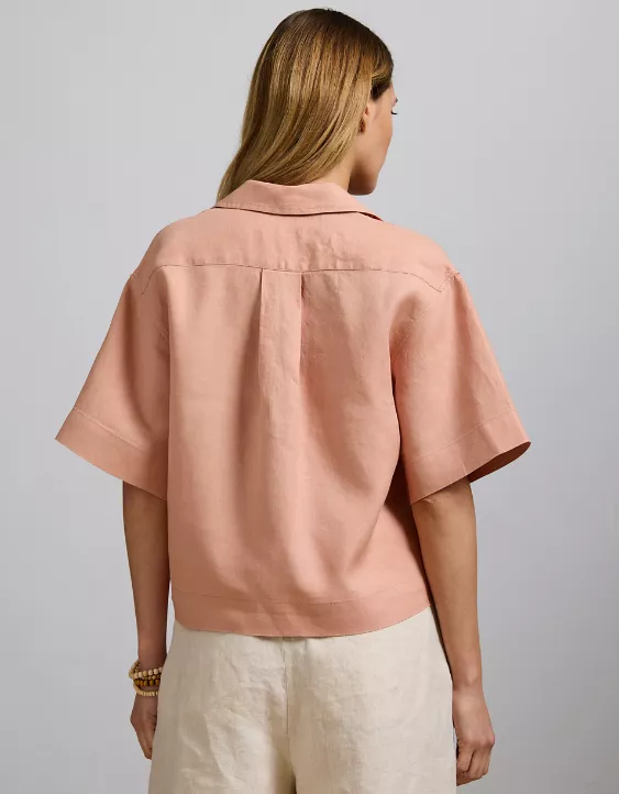 Aeo AE77 Premium Linen Camp Shirt