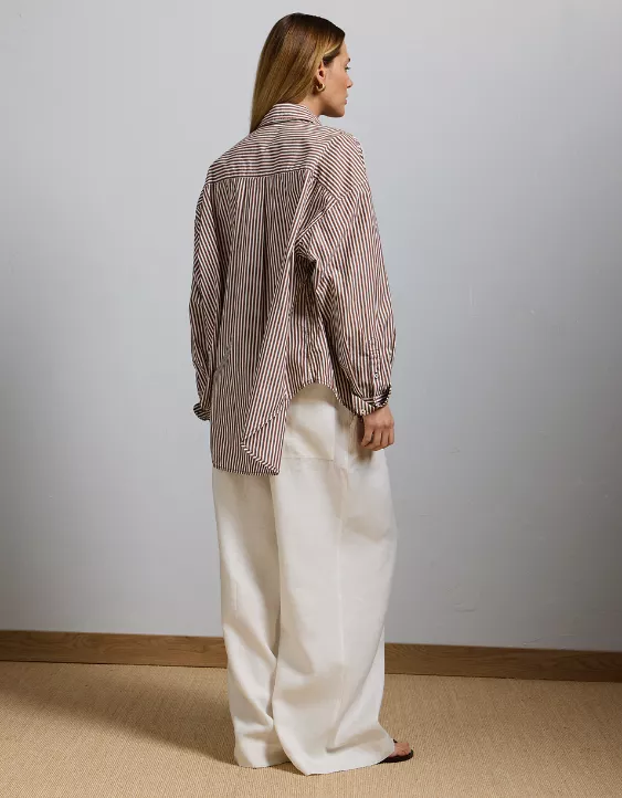 Aeo AE77 Premium Oversized Poplin Boyfriend Shirt