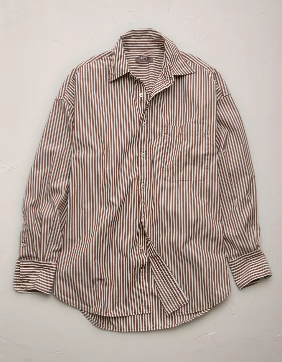 Aeo AE77 Premium Oversized Poplin Boyfriend Shirt