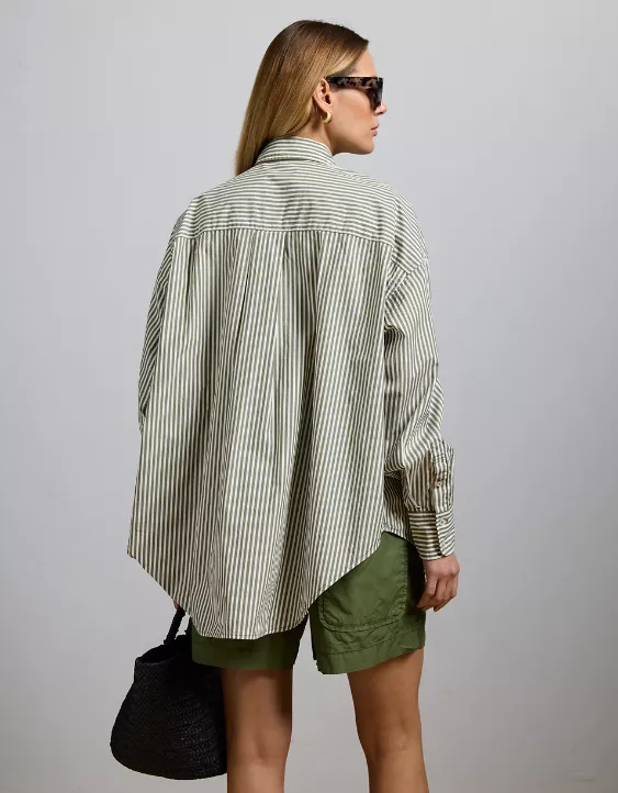 Aeo AE77 Premium Oversized Poplin Boyfriend Shirt