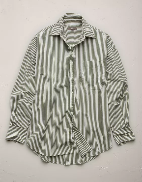 Aeo AE77 Premium Oversized Poplin Boyfriend Shirt